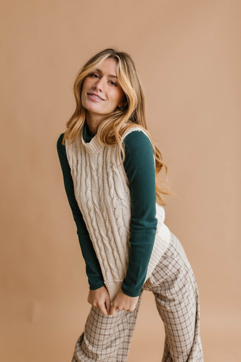 Snow Bunny Knit Vest// Ivory